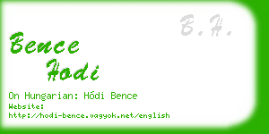 bence hodi business card