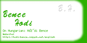 bence hodi business card